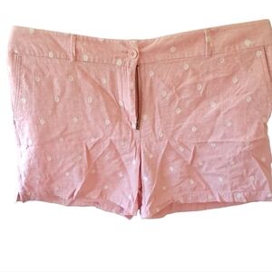 LOFT Outlet Pink Polka Dot Linen Blend Shorts – Size 16